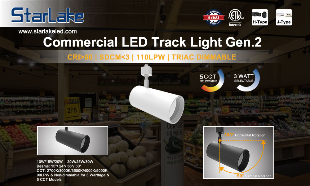 2700K-4000K LED 스팟 조명 장착 장치, 110Lm/w IP20 LED 트랙 램프 0